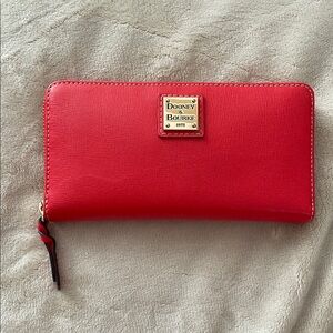 Dooney & Bourke Red Zip-Around Wallet